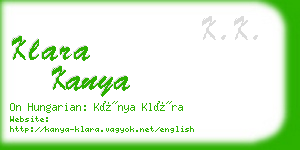 klara kanya business card